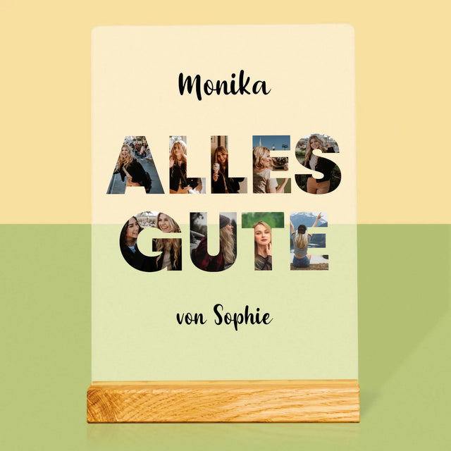 Buchstaben-Collage: Alles Gute - Druck Auf Acrylglas