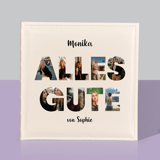 Buchstaben-Collage: Alles Gute - Fotoalbum