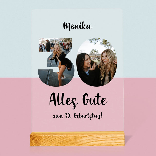 Buchstaben-Collage: 30. Geburtstag - Druck Auf Acrylglas