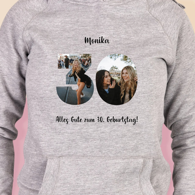Buchstaben-Collage: 30. Geburtstag - Kapuzenpullover Für Damen
