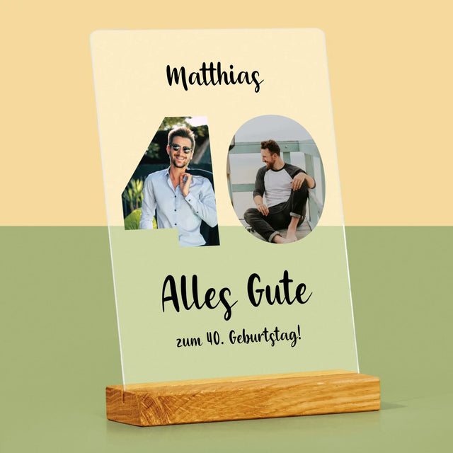 Buchstaben-Collage: 40. Geburtstag - Druck Auf Acrylglas