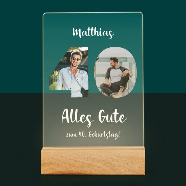 Buchstaben-Collage: 40. Geburtstag - Druck Auf Acrylglas