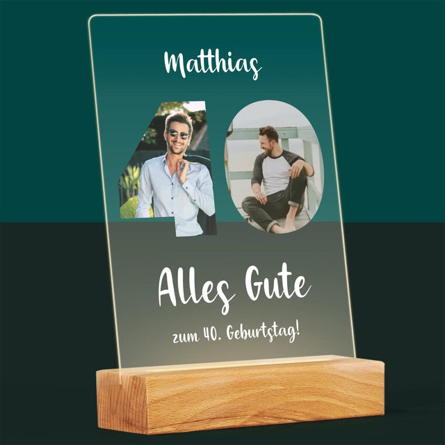 Buchstaben-Collage: 40. Geburtstag - Druck Auf Acrylglas