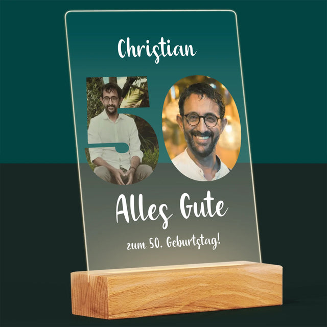 Buchstaben-Collage: 50. Geburtstag - Druck Auf Acrylglas