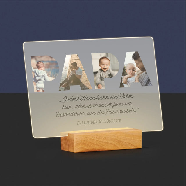 Buchstaben-Collage: Besonderer Papa - Druck Auf Acrylglas