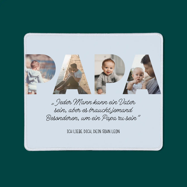 Buchstaben-Collage: Besonderer Papa - Mauspad