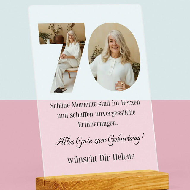 Buchstaben-Collage: 70 Jahre Alt - Druck Auf Acrylglas