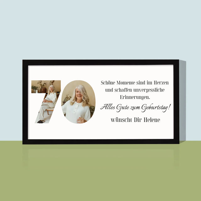Buchstaben-Collage: 70 Jahre Alt - Druck Mit Rahmen 20X40