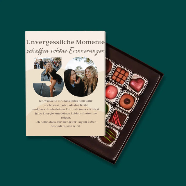 Buchstaben-Collage: 30. Geburtstag - Pralinen