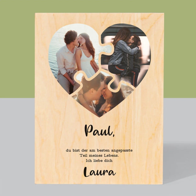 Fotocollage: Valentinstag-Puzzle - Druck Auf Holz