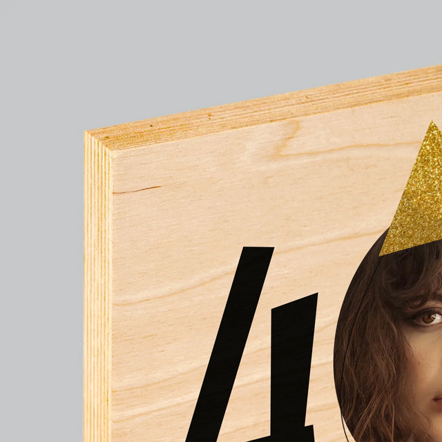 Foto Und Unterschrift: 40. Geburtstag Mütze - Druck Auf Holz