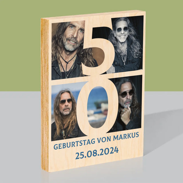 Fotocollage: 50 Jahre Digitale Fotografie - Druck Auf Holz