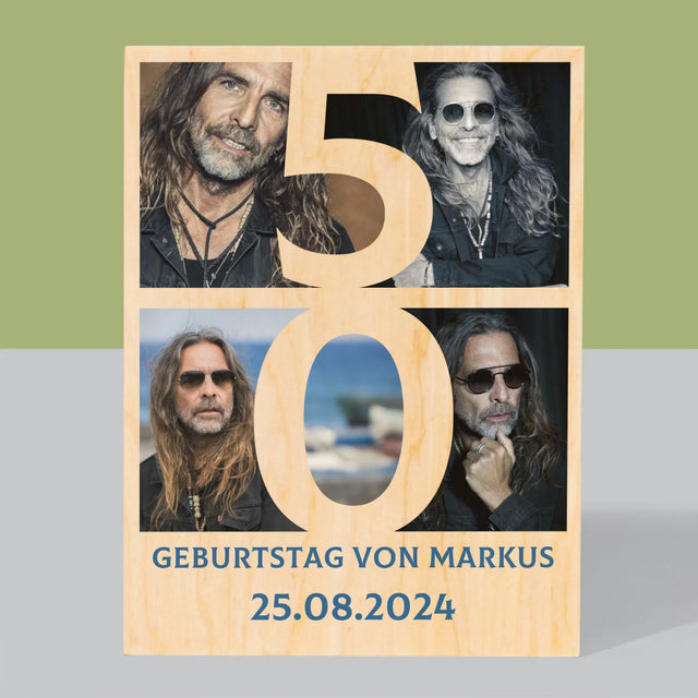 Fotocollage: 50 Jahre Digitale Fotografie - Druck Auf Holz