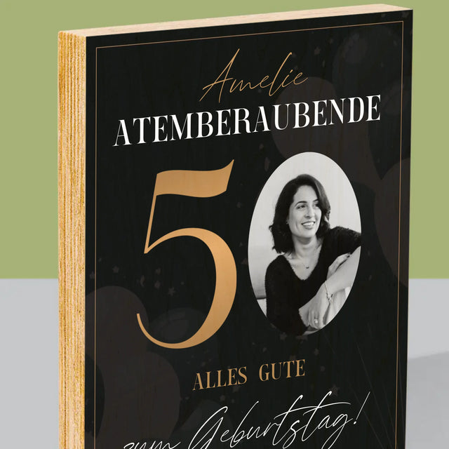 Foto Und Unterschrift: Atemberaubende 50 - Druck Auf Holz