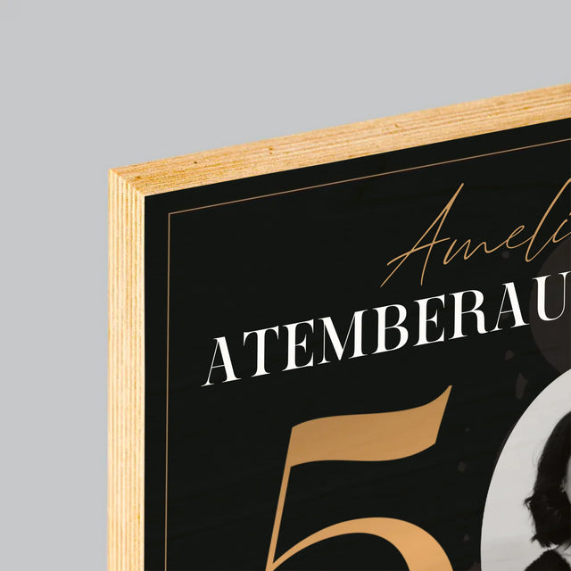 Foto Und Unterschrift: Atemberaubende 50 - Druck Auf Holz