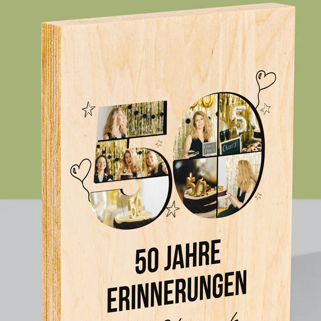 Form-Collage: 50 Jahre Erinnerungen - Druck Auf Holz