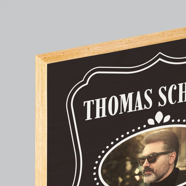 Foto Und Unterschrift: Alles Gute Zum 50. Geburtstag! - Druck Auf Holz