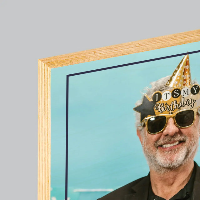 Foto Und Unterschrift: 60 Jahre Erfahrung Und Weisheit - Druck Auf Holz