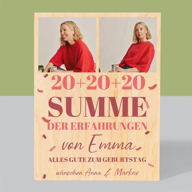 Fotocollage: Summe Der Erfahrungen - Druck Auf Holz