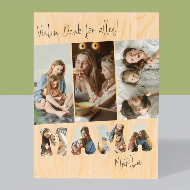 Fotocollage: Mama, Danke Für Alles - Druck Auf Holz