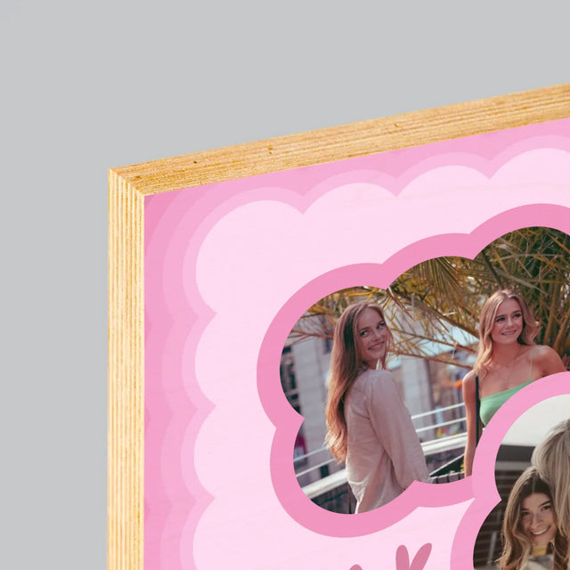 Fotocollage: Rosa Geburtstag - Druck Auf Holz