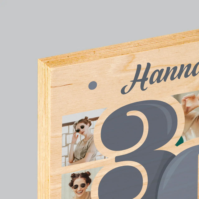 Fotocollage: 30. Geburtstag – Schönste Momente - Druck Auf Holz