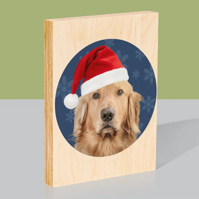 Foto Und Unterschrift: Dein Weihnachtshund - Druck Auf Holz