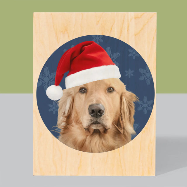 Foto Und Unterschrift: Dein Weihnachtshund - Druck Auf Holz