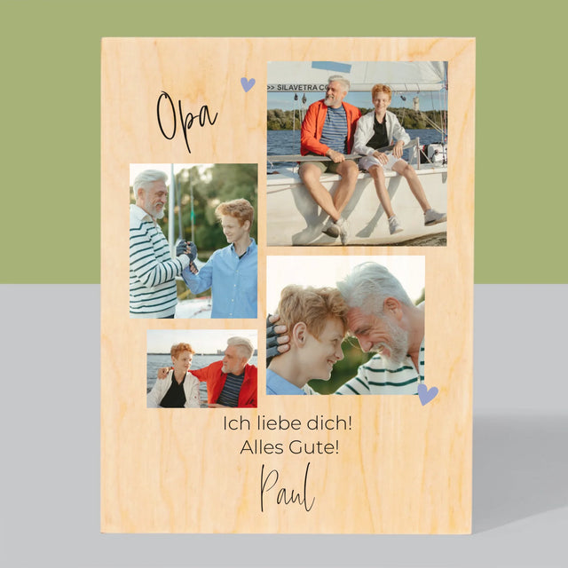Fotocollage: Opa, Ich Liebe Dich - Druck Auf Holz