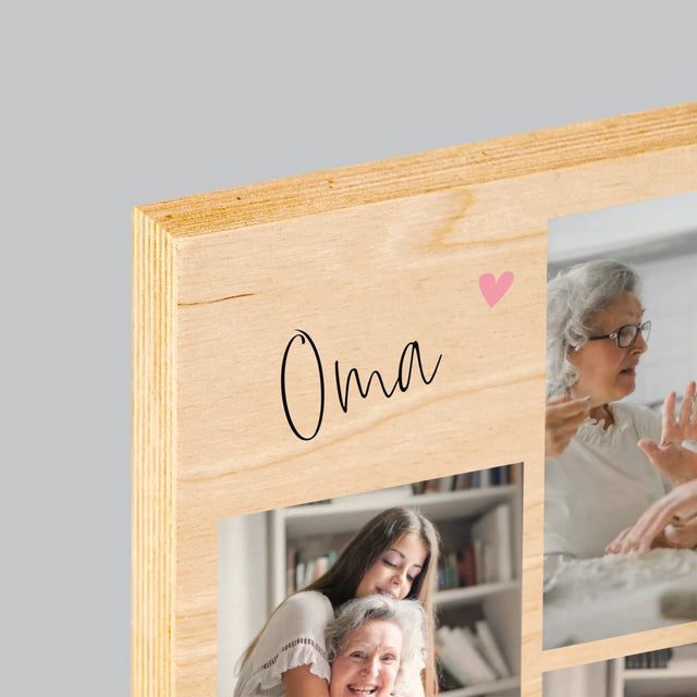 Fotocollage: Oma, Ich Liebe Dich - Druck Auf Holz