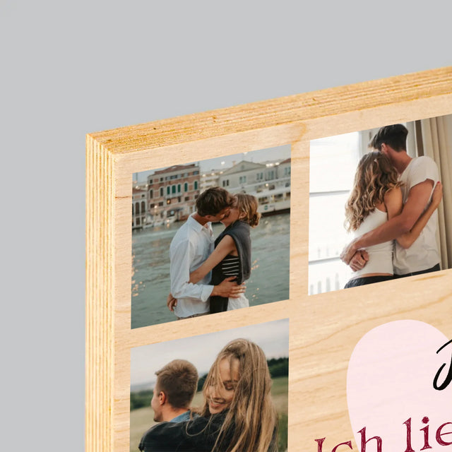 Fotocollage: Ich Liebe Dich Für Alles - Druck Auf Holz