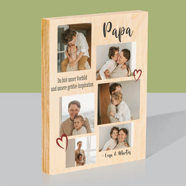 Fotocollage: Papa - Druck Auf Holz
