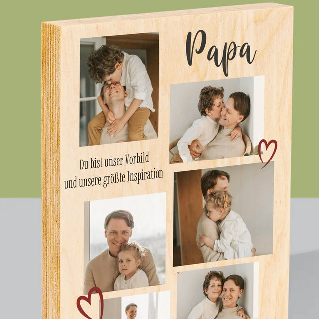 Fotocollage: Papa - Druck Auf Holz