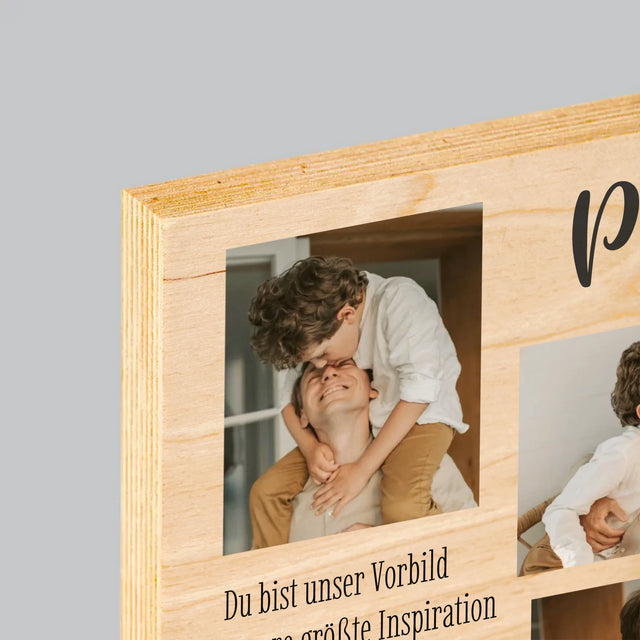 Fotocollage: Papa - Druck Auf Holz