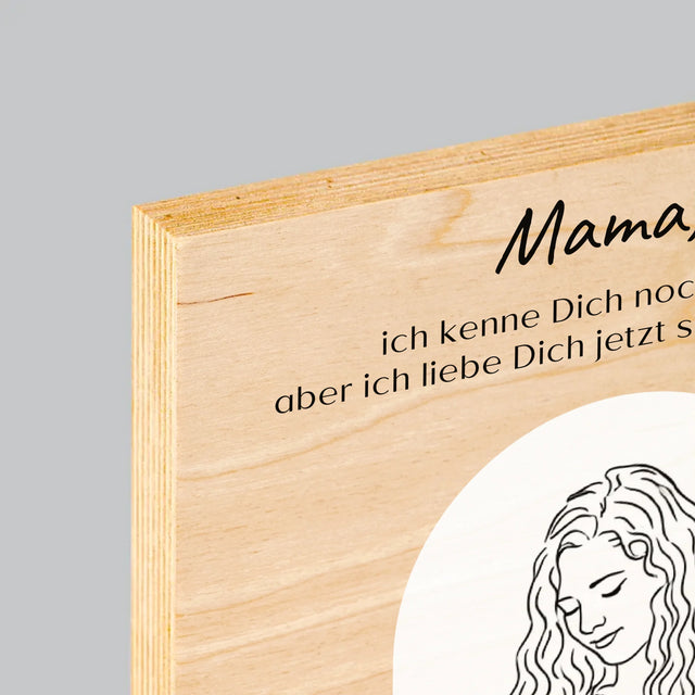 Foto Und Unterschrift: Lineart Für Mama - Druck Auf Holz