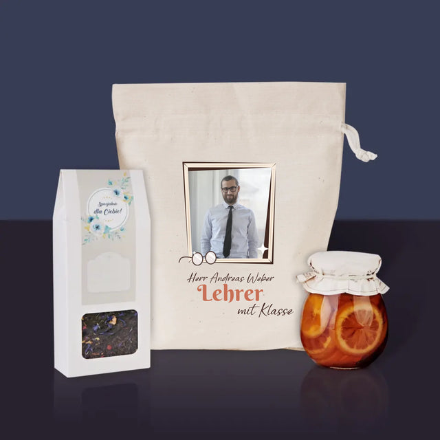 Foto Und Unterschrift: Lehrer Mit Klasse - Tee-Geschenkset