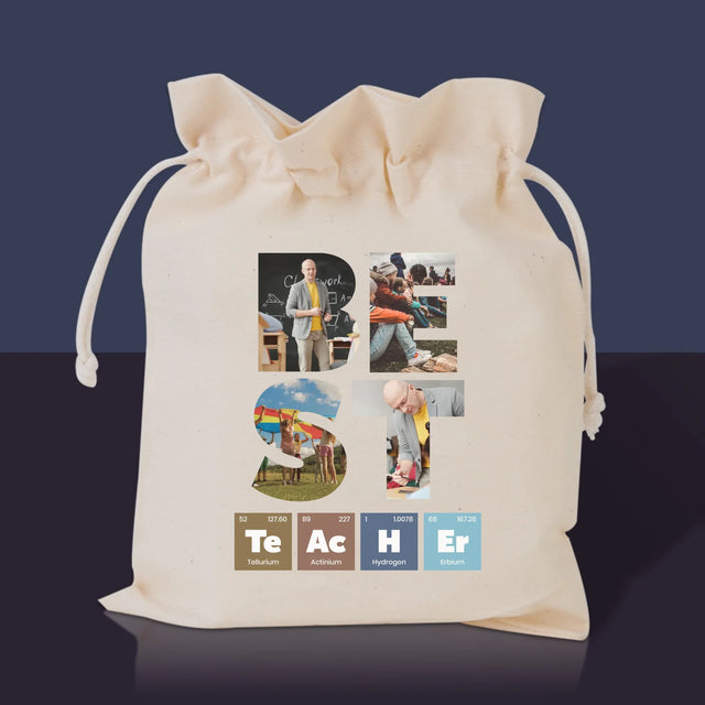 Buchstaben-Collage: Best Teacher Elemente - Tee-Geschenkset