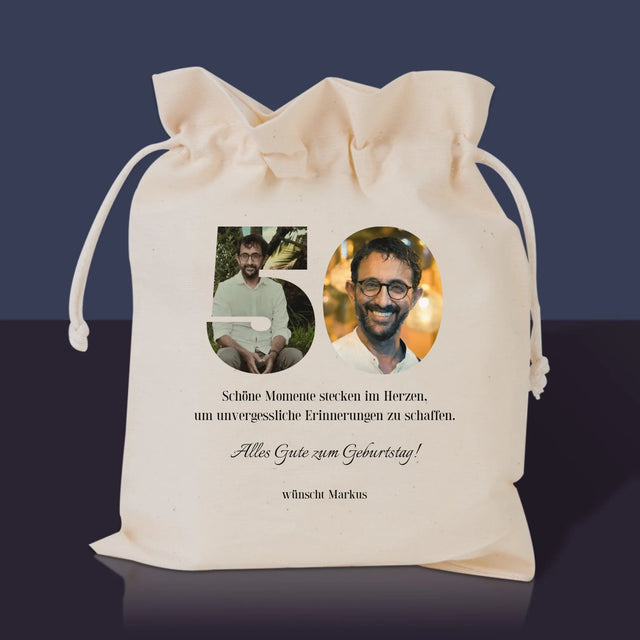 Buchstaben-Collage: 50. Geburtstag - Tee-Geschenkset