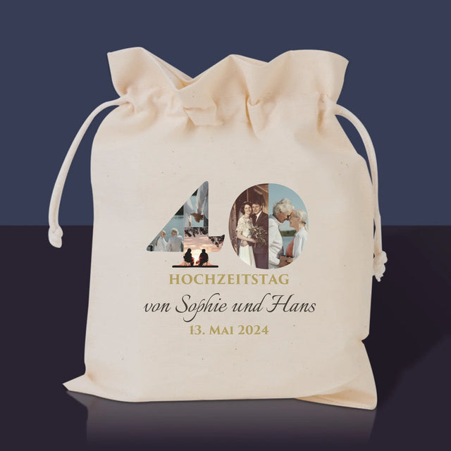 Buchstaben-Collage: 40. Hochzeitstag - Tee-Geschenkset