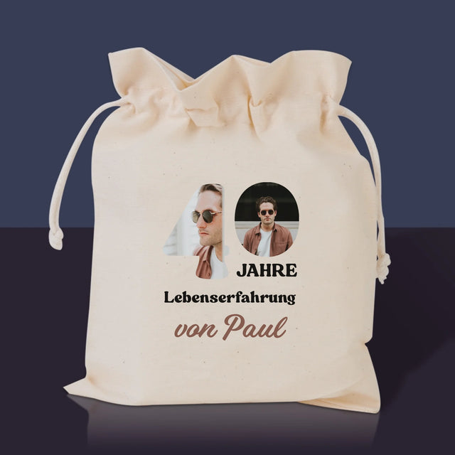 Buchstaben-Collage: 40 Jahre Erfahrung - Tee-Geschenkset