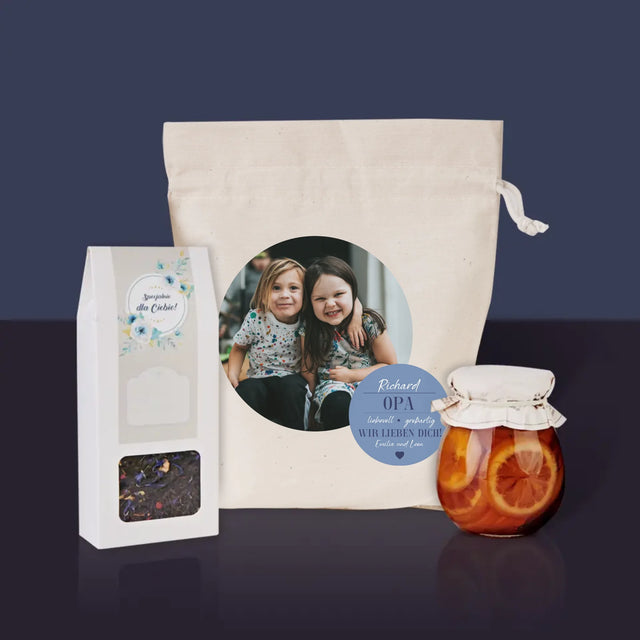 Fotocollage: Geliebter Opa - Tee-Geschenkset