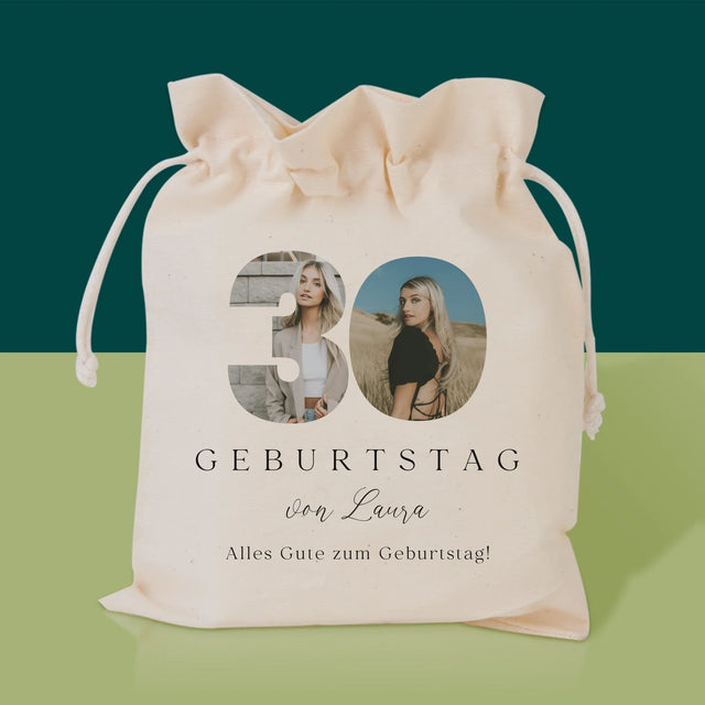 Buchstaben-Collage: 30. Geburtstag Signatur - Tee-Geschenkset