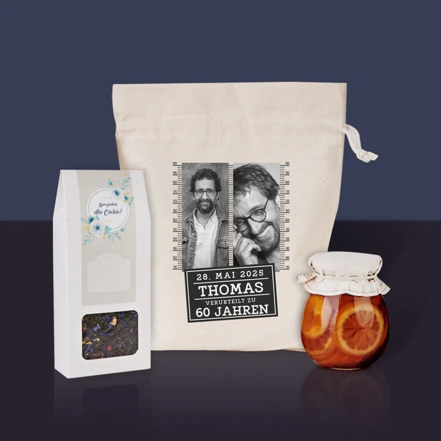 Fotocollage: Zu 60 Jahren Verurteilt - Tee-Geschenkset
