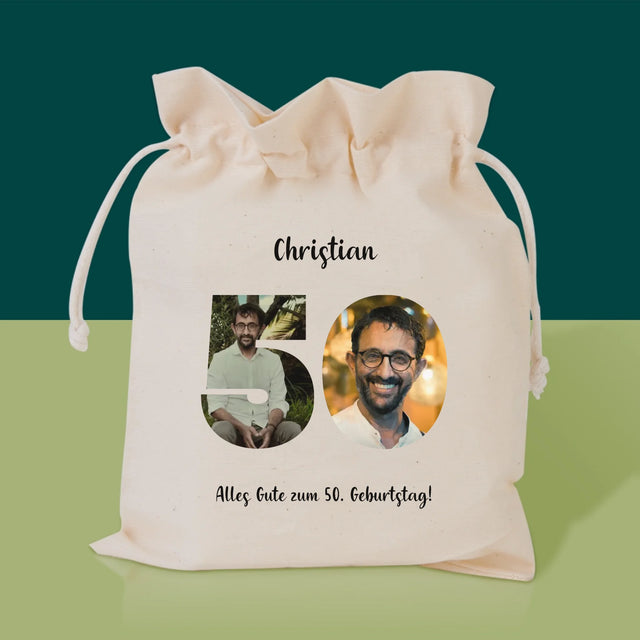 Buchstaben-Collage: 50. Geburtstag - Tee-Geschenkset