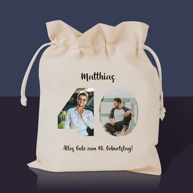 Buchstaben-Collage: 40. Geburtstag - Tee-Geschenkset