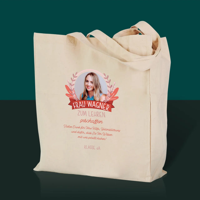 Foto und Bildunterschrift: Made For Teaching – bedruckte Canvas-Tasche | DE