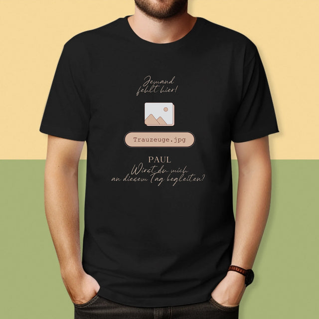 Name Und Unterschrift: Jemand Fehlt - Trauzeuge - T-Shirt Für Herren