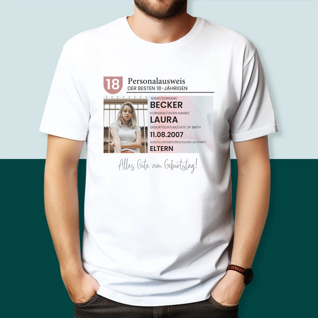 Foto Und Unterschrift: Personalausweis - T-Shirt Für Herren