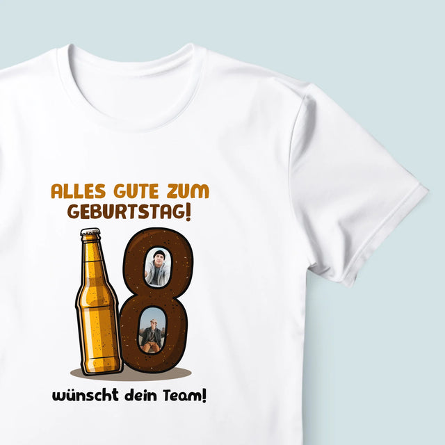 Fotocollage: 18 Bier - T-Shirt Für Herren