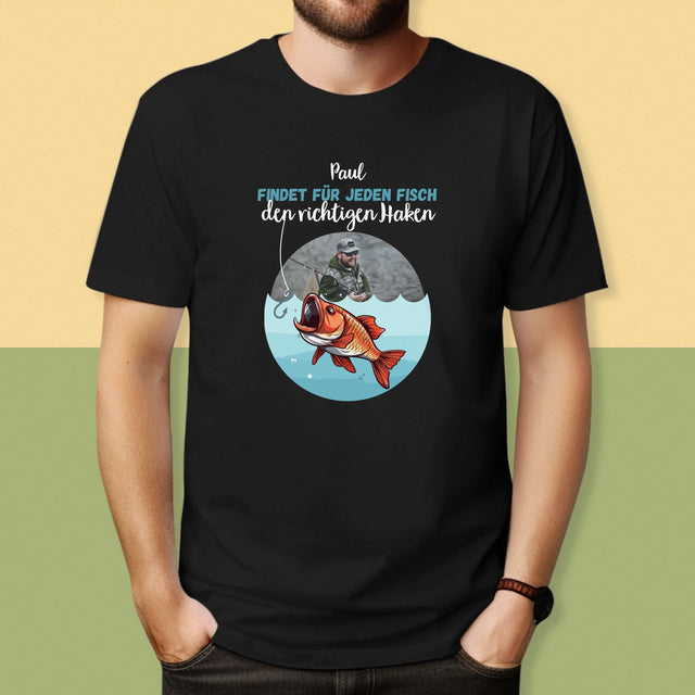Foto Und Unterschrift: Den Haken Finden - T-Shirt Für Herren